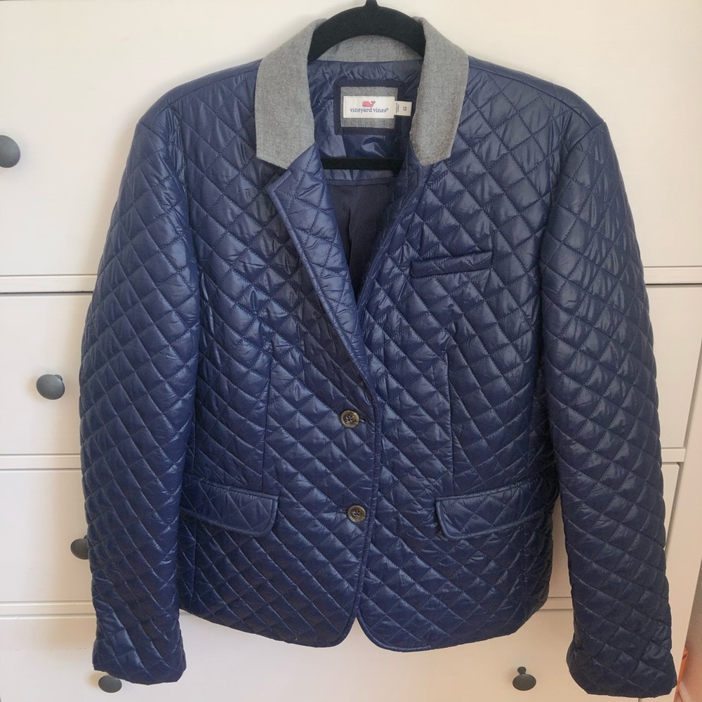 Vineyard Vines Navy Quilted Blazer